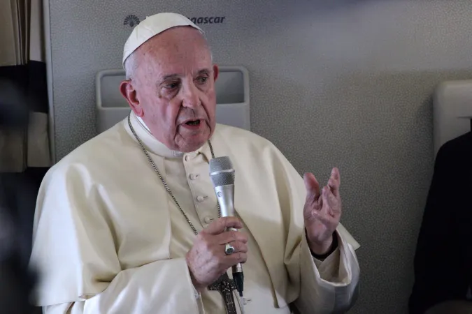 Papst Franziskus auf der "Fliegenden Pressekonferenz" am 10. September 2019