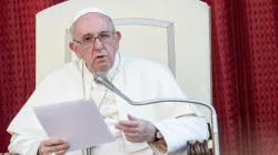 Papst Franziskus spricht bei der Generalaudienz am 16. September 2020. / Daniel Ibanez / CNA Deutsch 