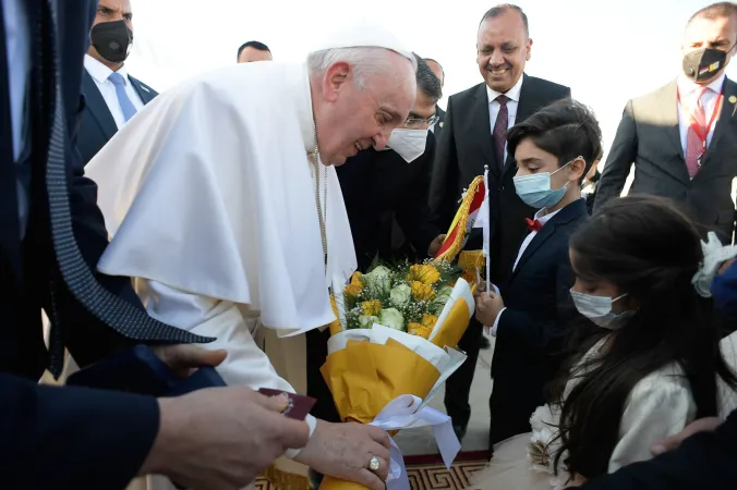 Freundliche Begrüßung im irakischen Nadschaf für Papst Franziskus am 6. März 2021