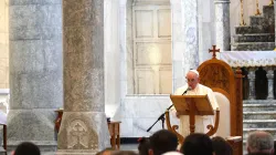Papst Franziskus spricht in der Kirche in Baghdida (Karakosch) am 7. März 2021. / Colm Flynn / CNA Deutsch
