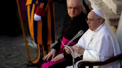 Papst Franziskus spricht bei der Generalaudienz  am 26. Mai 2021. / Daniel Ibanez / CNA Deutsch 