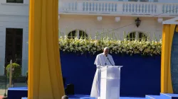 Papst Franziskus spricht zu Vertretern der Zivilgesellschaft in Pressburg (Bratislava) am 13. September 2021 / Vatican Media Pool (VAMP)
