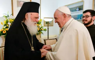 Begegnung von Papst Franziskus und Erzbischof Hierinymos II.  / Vatican Media 