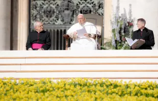 Papst Franziskus bei der Generalaudienz am 12. April 2023 / Daniel Ibáñez / CNA Deutsch