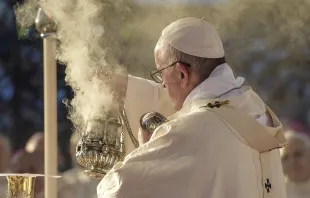 Der Papst zelebriert die Heilige Messe, die Feier der Eucharistie, am 10. November 2015 in Florenz / L'Osservatore Romano