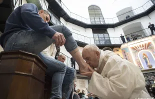 Fußwaschung am Gründonnerstag 29. März 2018. / Vatican Media