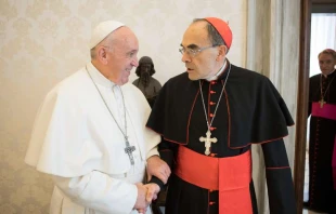 Papst Franziskus mit Kardinal Philippe Barbarin / Vatican Media