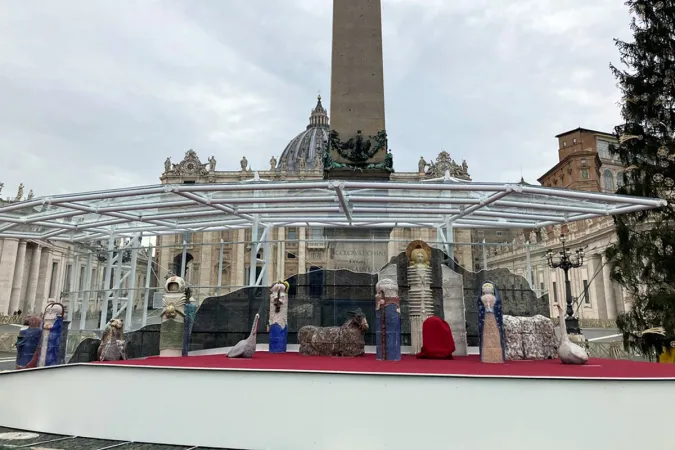 Die Krippe auf dem Petersplatz im Jahr 2020