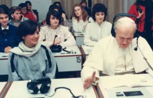 Besuch Papst Johannes Pauls II. in der Universität LUMSA in Rom im Jahr 1985 / LUMSA