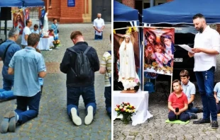 Gebet in Hamburg: Junge und alte Männer der internationalen Initiave beteten den Rosenkranz am 25. Juni 2022 / Christ for Men