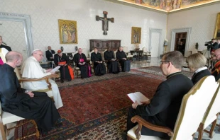 Papst Franziskus mit der Delegation aus Finnland am 17. Januar 2022. / Vatican Media