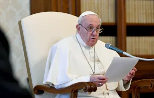 Papst Franziskus spricht bei der digitalen Generalaudienz aus dem Apostolischen Palast des Vatikans am 3. Februar 2020. / Vatican Media / CNA Deutsch