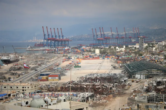 Der Hafen von Beirut nach der Explosion