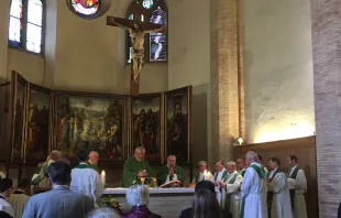 Kardinal Gerhard Ludwig Müller am Altar der Kirche in Campo Santo Teutonic beim Feiern der Festmesse am 26. Oktober 2015 / CNA/Angela Ambrogetti 