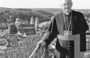 Aufnahme von Wilhelm Schraml im Februar 2002, auf der Aussichtsplattform des Passauer Oberhauses, kurz vor seiner offiziellen Amtseinführung zum 84. Bischof von Passau.
 / Werner Friedenberger / Passauer Bistumsblatt