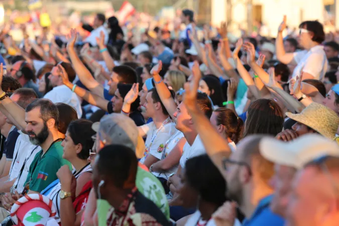 Junge Christen aus aller Welt auf dem Campus Misericordiae in Krakau am 30. Juli 2016.