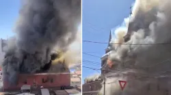 Brand der Kirche San Antonio de Padua in Iquique in Chile / Bomberos de Chile