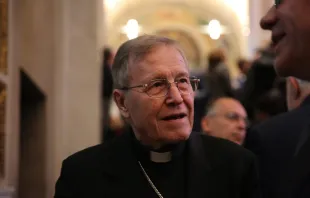 Der emeritierte Kurienkardinal Walter Kasper in der Kirche Sancti Bartholomaei in Insula in Rom im April 2015. / CNA/Petrik Bohumil