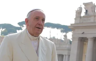 Papst Franziskus bei der Generalaudienz am Petersplatz am 16. März 2016 / CNA/Daniel Ibanez