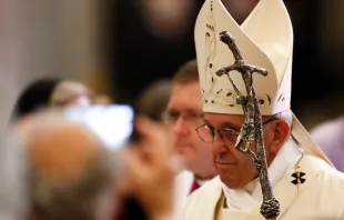 Papst Franziskus bei der Feier der heiligen Messe am 12. Oktober 2017 in der Basilika Santa Maria Maggiore / CNA / Daniel Ibanez