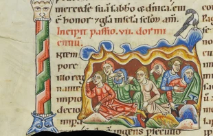 Die sieben Schläfer von Ephesus, Illumination im Weißenauer Passionale, um 1170 / Wikimedia / Gemeinfrei