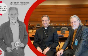 Christian Peschken (EWTN) im Gespräch mit Erzbischof Ettore Balestrero, dem ständigen Vertreter des Heiligen Stuhls bei der UN in Genf / 