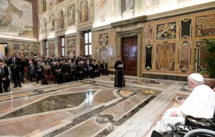 Papst Franzikus und die Teilnehmer der Tagung zum 30-jährigen Bestehen des italienischen Anti-Mafia-Kriminalamtes / Vatican Media 