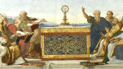 Disput über das Heilige Sakrament (Ausschnitt): Raffaels Fresco entstand um 1510. 

 / Wikimedia / Vatikanische Musee (digital bearbeitet) (CC0)
