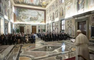 Papst Franziskus spricht zum italienischen Onkologen-Verband am 2. September 2019 / Vatican Media