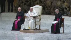 Papst Franziskus bei der Generalaudienz am 25. Januar 2023 / screenshot / YouTube / Vatican News