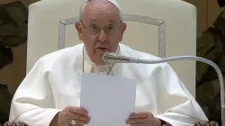 Papst Franziskus bei der Generalaudienz am 22. Februar 2023 / screenshot / YouTube / Vatican News