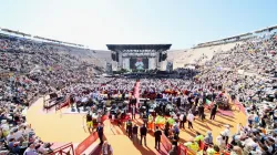 Papst Franziskus bei der Veranstaltung „Arena des Friedens“ am 18. Mai 2024 in Verona / Daniel Ibáñez / CNA Deutsch