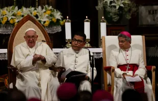 Papst Franziskus in der Kathedrale von Jakarta am 4. September 2024 / Daniel Ibáñez / EWTN