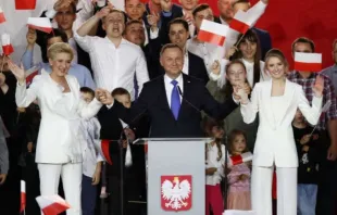 Feier des Wahlsiegs: Polens Präsident Andrzej Duda am 12. Juli 2020 / Getty Images