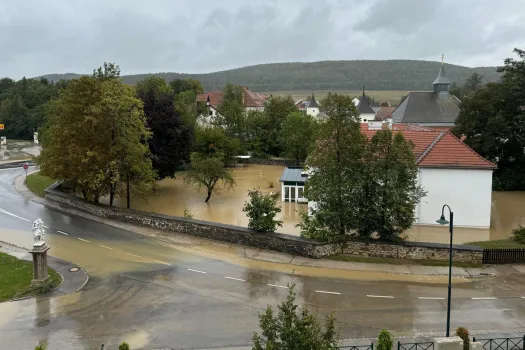 Bilder vom Hochwasser in Heiligenkreuz am 15. September 2024. / Priesterseminar Leopoldinum