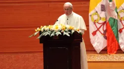 Papst Franziskus bei seiner Schlüsselrede in Burma am 28- November 2017 / Edward Pentin / National Catholic Register / CNA