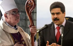 Bischof Moronta (links) und Venezuelas Machthaber, Nicolas Maduro / Collage / ACI Prensa