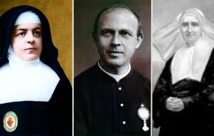 Mutter Margarita Ricci Curbastro, Pater Ludovico Longari and Schwester Justa Domínguez de Vidaurreta (von links). / ACI Prensa