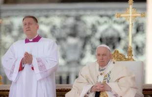 Papst Franziskus bei der Heiligsprechung am 15. Mai 2022. / CNA Deutsch / Daniel Ibanez