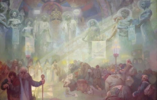 Der Heilige Berg Athos: Gemälde von Alfons Mucha / Wikimedia (CC0)