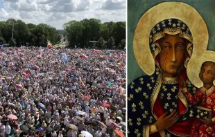 100.000 Menschen bei der Schwarzen Madonna in Tschenstochau / Church in Poland