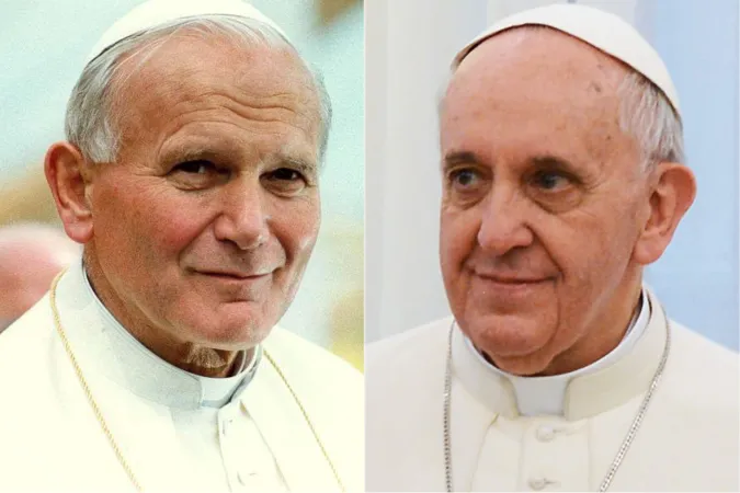 Papst Johannes Paul II. (links) und Papst Franziskus.