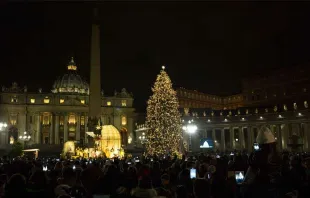 Der Petersplatz mit Christbaum und Krippe / CNA / Daniel Ibanez