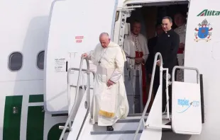 Papst Franziskus bei der Ankunft in Panama am 23. Januar 2019 (Ortszeit) zum Besuch des Weltjugendtages / Daniel Ibanez / CNA Deutsch