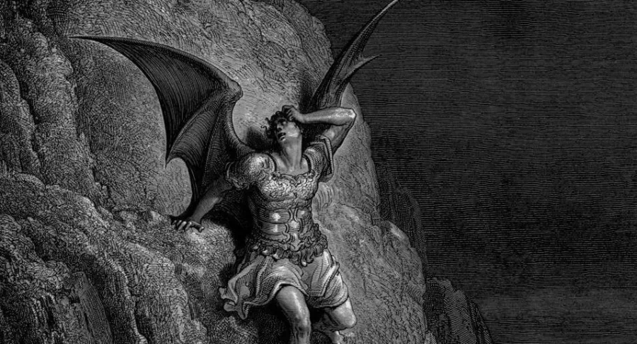 Der Sturz Satans: Illustration von Gustave Doré für John Miltons "Paradise Lost"