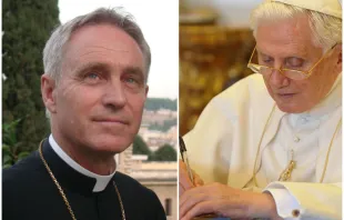 Erzbischof Gänswein (li.) und Papst emeritus Benedikt XVI. / EWTN / Paul Badde // Vatican Media