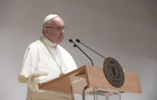 Papst Franziskus bei seiner Rede vor dem WFP-Hauptquartiert in Rom am 13. Juni 2016 / CNA/L'Osservatore Romano