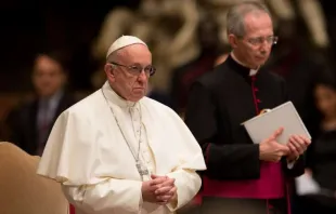 Papst Franziskus bei der Gebetswache für Frieden im Südsudan und der Demokratischen Republik Kongo am 23. November 2017. / CNA / Daniel Ibanez