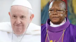 Papst Franziskus und Kardinal Fridolin Ambongo (re.) / Daniel Ibáñez / CNA  // Mit Genehmigung