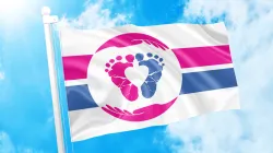 Die "Pro-Life Flag" als Erkennungszeichen der internationalen Pro-Life-Bewegung. / Pro-Life Flag Project / www.prolifeflag.com
